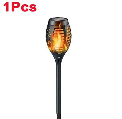 Perfect Picks Market Solar Flame Torch Lights Waterproof Outdoor Garden Pathway Decor 1pcs