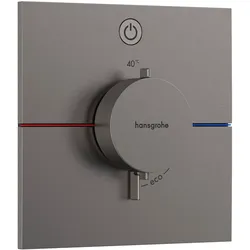 Hansgrohe ShowerSelect Comfort E Thermostat Unterputz, Brushed Black Chrome, 1 Verbraucher, flache Rosette, einfache Installation
