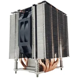 Dynatron A49 AMD AM4 AM5 Kuehler 4U Heatpipes mit Aluminiumsockel und Aluminiumlamellenstapel Aktiv (130 mm), CPU Kühler, Silber, Schwarz
