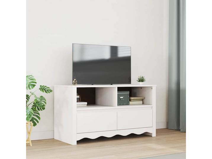 vidaXL TV-Schränk Drammen Weiß 99 x 43 x 55 cm Massivholz Kiefer