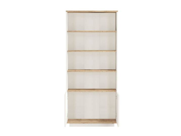 Bibliothèque bois blanc 4 étages 2 portes