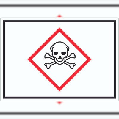 HB-Druck Aufkleber akut toxisch Symbol Toxizität Totenkopf A8 (52x74mm)