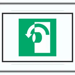 HB-Druck Zum Öffnen gegen Uhrzeigersinn drehen Symbol A2 (420x594mm) Schild