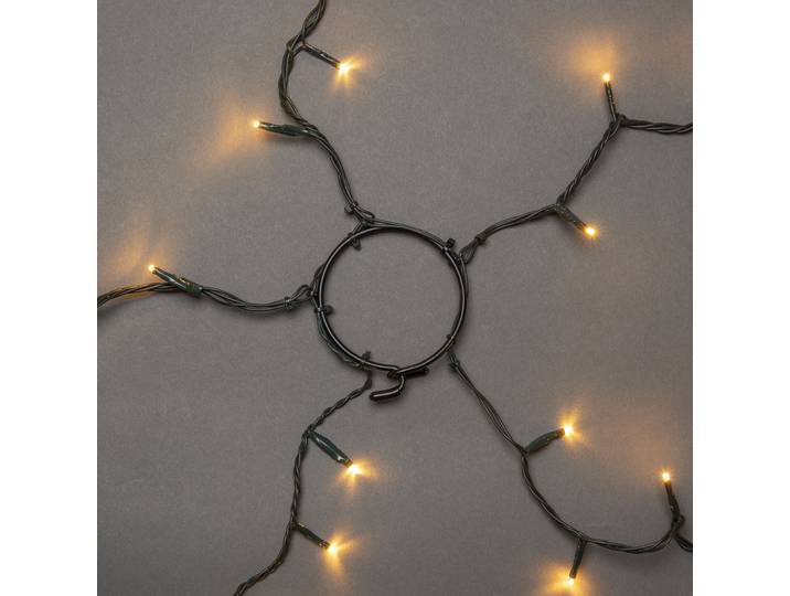 Konstsmide - LED Baummantel mit Ring, für Weihnachtsbaum, 5 Stränge à 40 Dioden , vormontiert, 200 bernsteinfarbene Dioden, 24V Innentrafo, dunkelgrünes Kabel; 6361-820