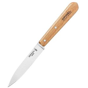 Opinel Gemüsemesser No. 112, 9,6 cm Edelstahlklinge, Buchenholzgriff