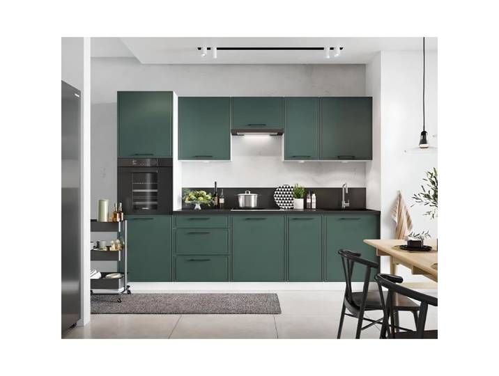 Cuisine complète emplacement pour four encastrable 285 cm couleur beige ou vert- LYNN - Vert