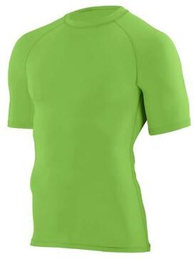 Augusta Sportswear AG2600 Athletic Hyperform Compression Top in Lime size 2XL   Polyester Blend 2600