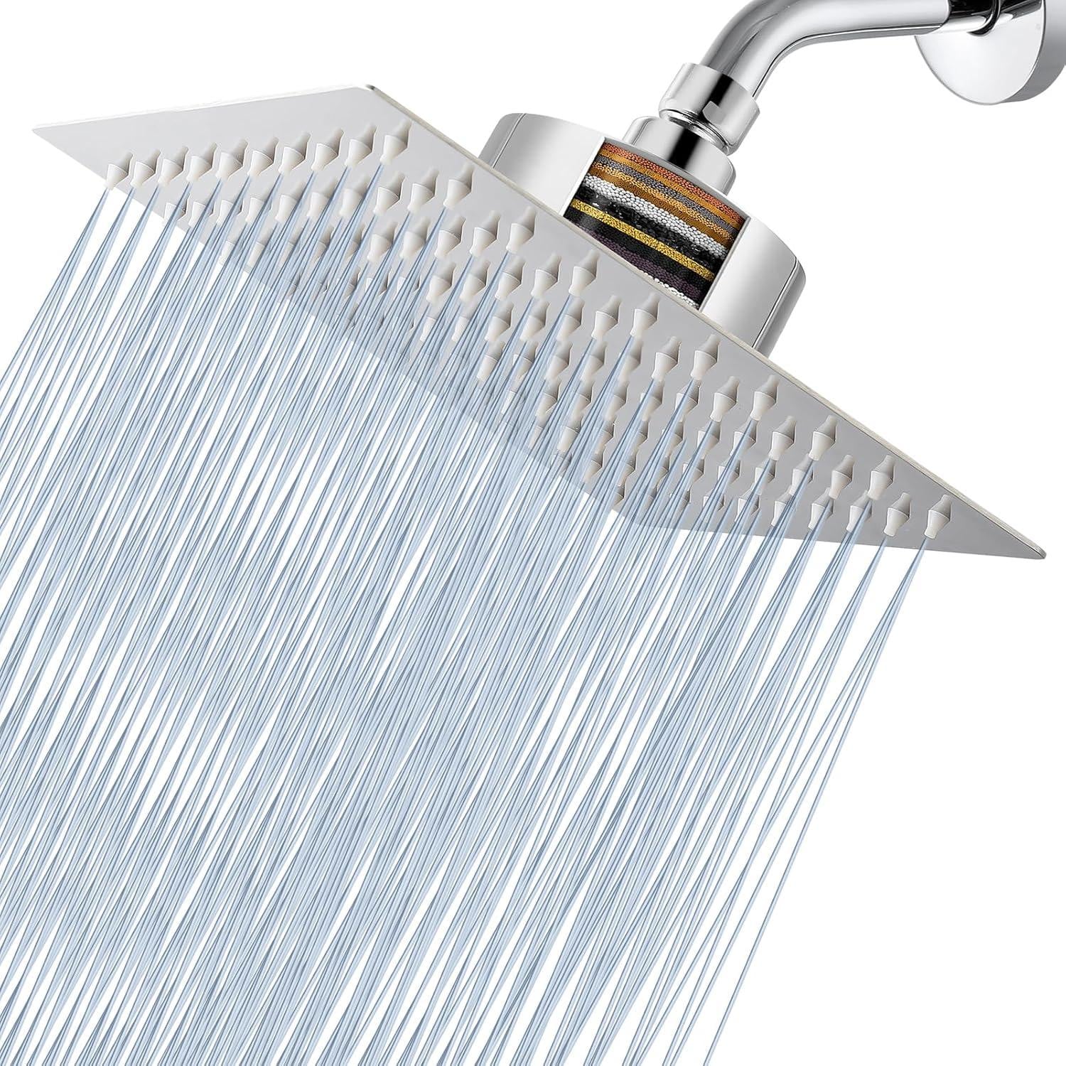 Merkloze Regendouchekop met filter, RVS, Chroom, Breedte: 20 cm