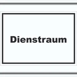 HB-Druck Dienstraum Aufkleber mit Text Büro waagerecht A8 (52x74mm)