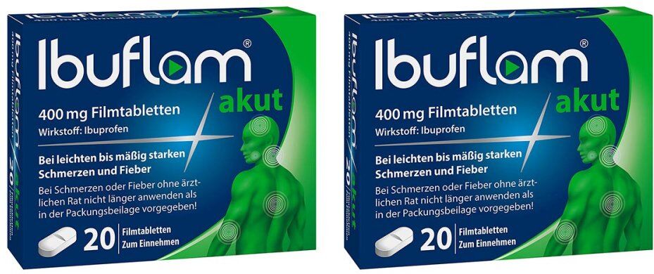 Ibuflam akut: 400 mg Ibuprofen Schmerztabletten 2x20stk