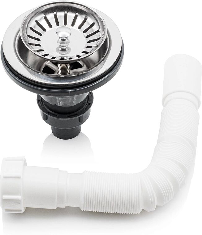 Xanitalia SET DI SCARICO PER LAVATESTA PARRUCCHIERE Kit Scarico Completo con Piletta e Tubo Flessibile per Lavatesta Professionale