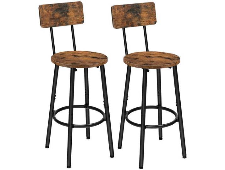 Tabouret de bar - HOOBRO - EBF32BY01 - Ergonomique - Style industriel - Lot de 2
