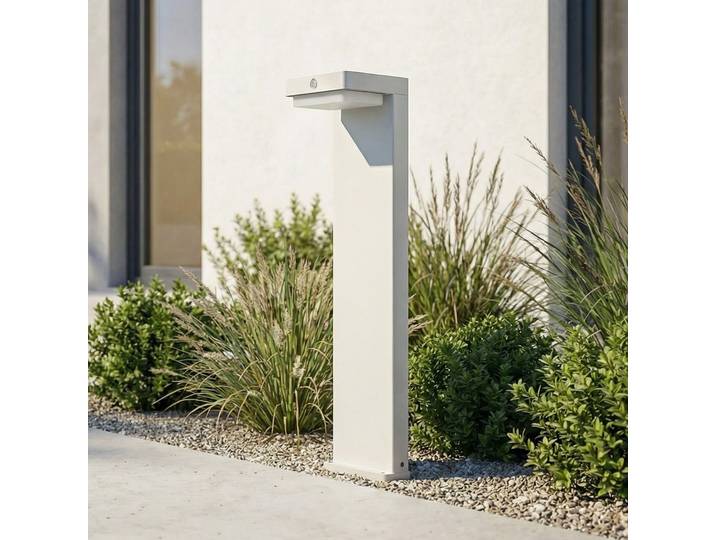 Luminaire pour socle LED Eleazar, blanc, aluminium, avec capteur - Lindby - Terrasse