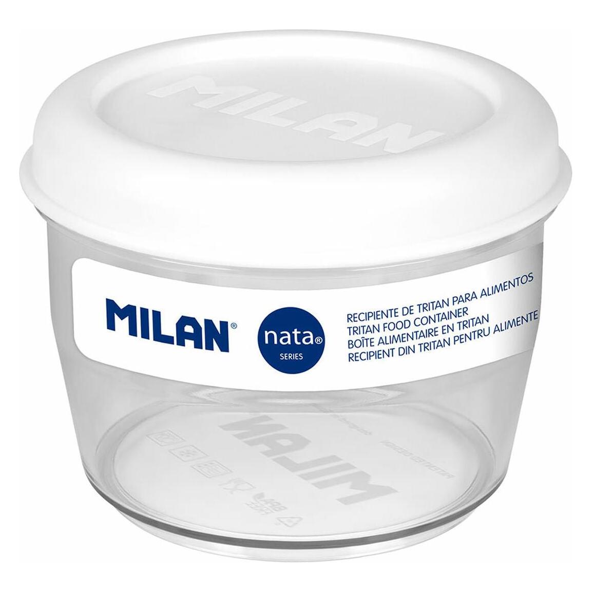 Milan Nata 624 white 0.5l round air-tight tritan lunch box (57822735)