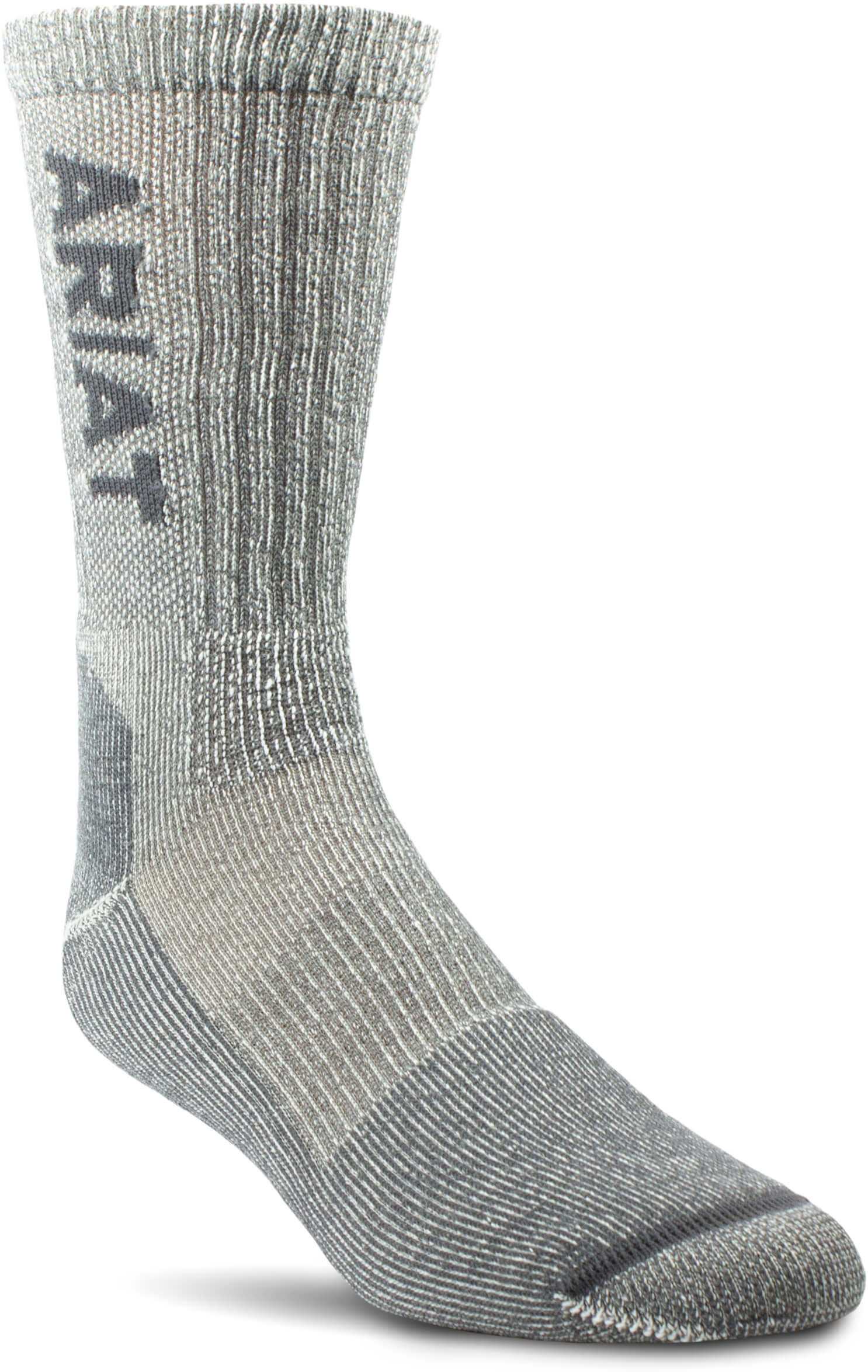 Lightweight Merino Wool Blend Steel Toe Work Socks in Grey, Size: Medium by Ariat
