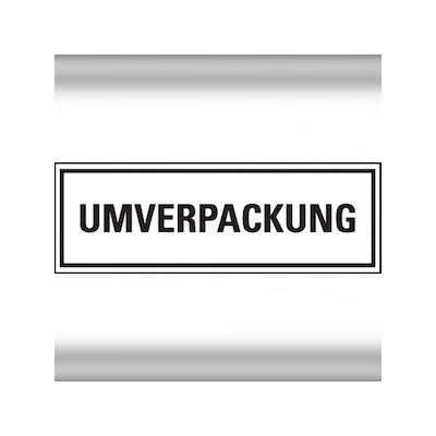 Dreifke® Verpackungskennzeichen UMVERPACKUNG, ökologische Folie, 147x50mm, 500/Rolle