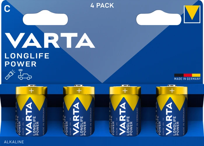 VARTA Longlife Power 4 C (Plastic free Double Blister), 4 Stk