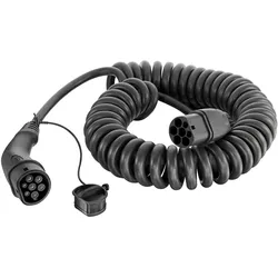 Harting, Elektroauto Ladekabel, E-Auto-Spiralladekabel (Typ 2, 22 kW, 32 A, 5 m)