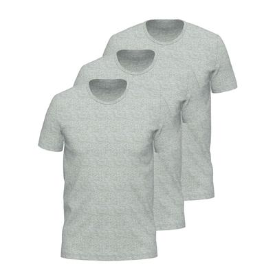 Unterhemd AMMANN "3er Pack Shirt 1/2 Arm Day Modern / Close to you", Herren, Gr. 8, N-Gr, grau (cloud melange), Obermaterial: 93% Baumwolle CO. 7% Elasthan EL., Unterhemden Unterhemd