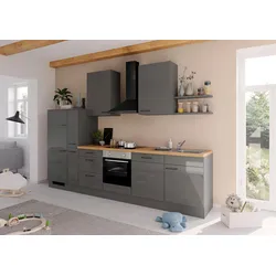 Küchenblock IBZ ohne Geräte ca. 330 cm Dunkelgrau