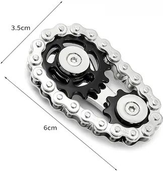 DynamicDeals GearFlow Metal Fidget Spinner Desk Toy For Stress Relief, Focus & Office Decor black Gear