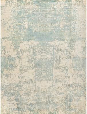 Exquisite Rugs Cassina handloomed Bamboo Silk Ivory/Light Blue Area Rug