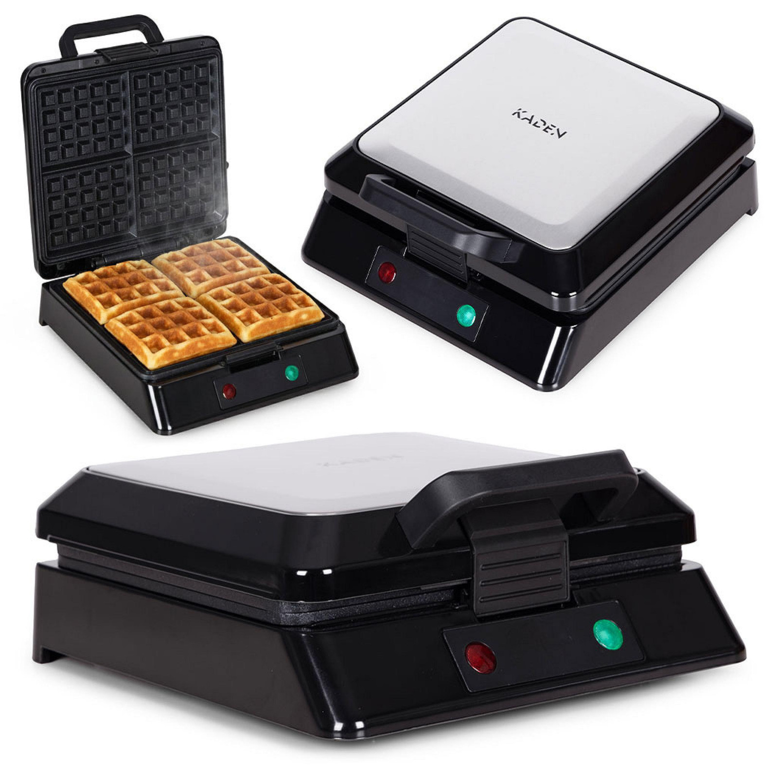 KADEN Wafelijzer voor 4 wafels met antiaanbaklaag, 1080-1300W