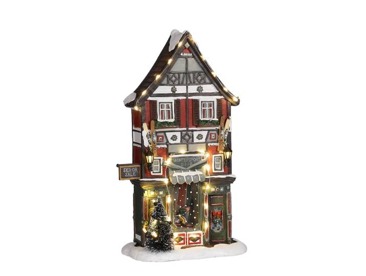 Village de noël multicolores plastique h28xl8xl17.5cm