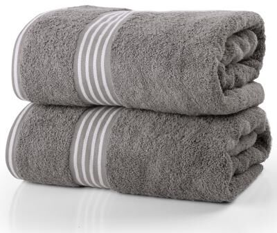 Bath Towels - 2PC 500GSM 100% Cotton Towel Set 35x70in Extra Large Quick Drying Bath Towels by Lavish Home