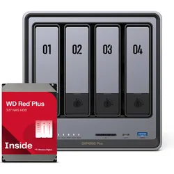 Ugreen DXP4800 Plus 4Bay 16TB NAS met 4x 4TB WD RED (4 x 4 TB, WD Red), NAS, Schwarz