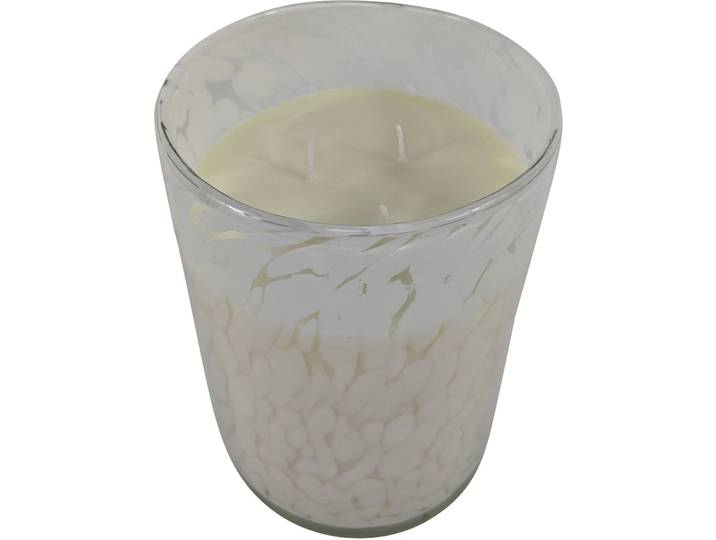 Kerze Natural weiss H 21 D 16 cm - Material: Glas/Wachs