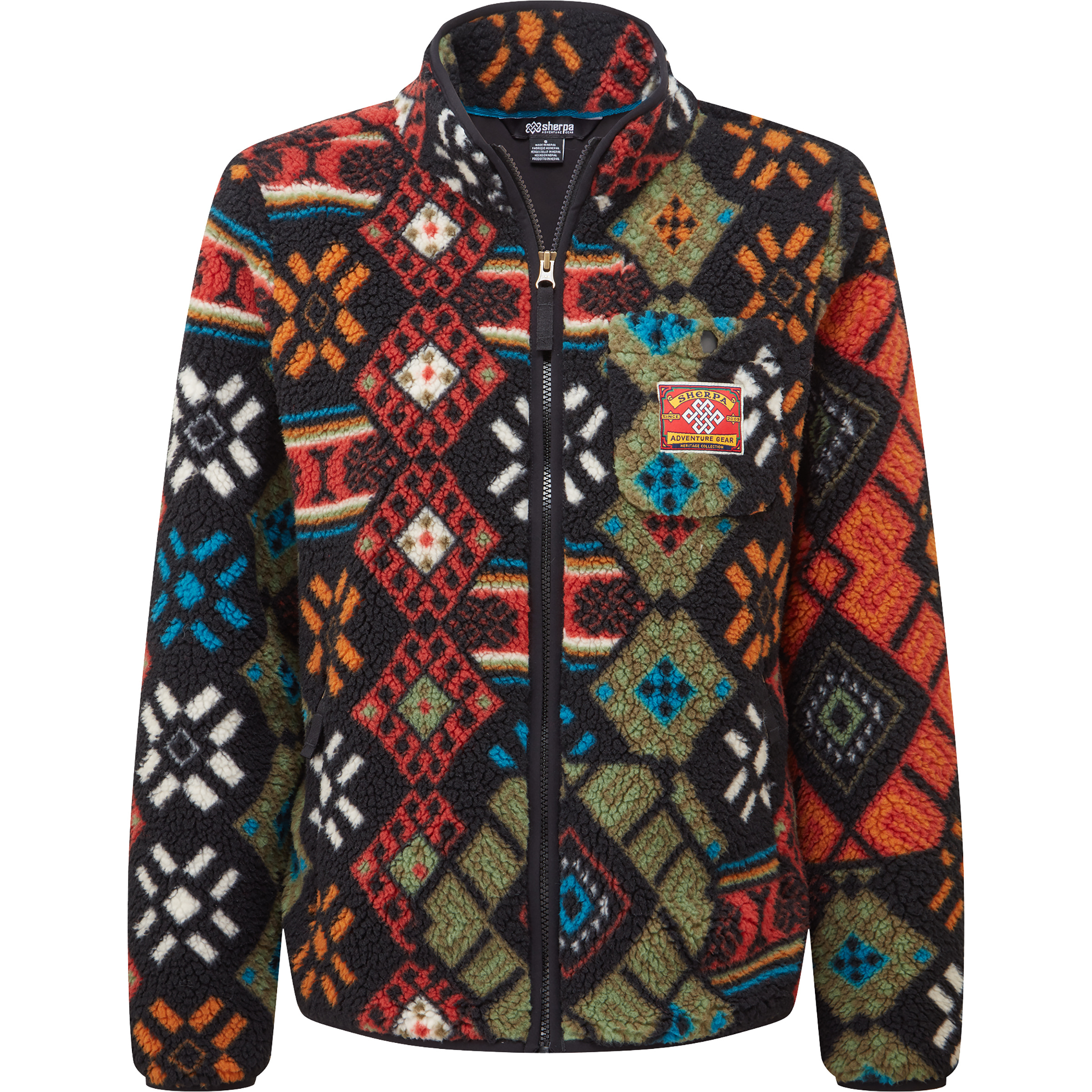 Sherpa Adventure Gear Tarcho Printed Damen Fleecejacke braun Größe XS Lifestyle Schnell trocknend