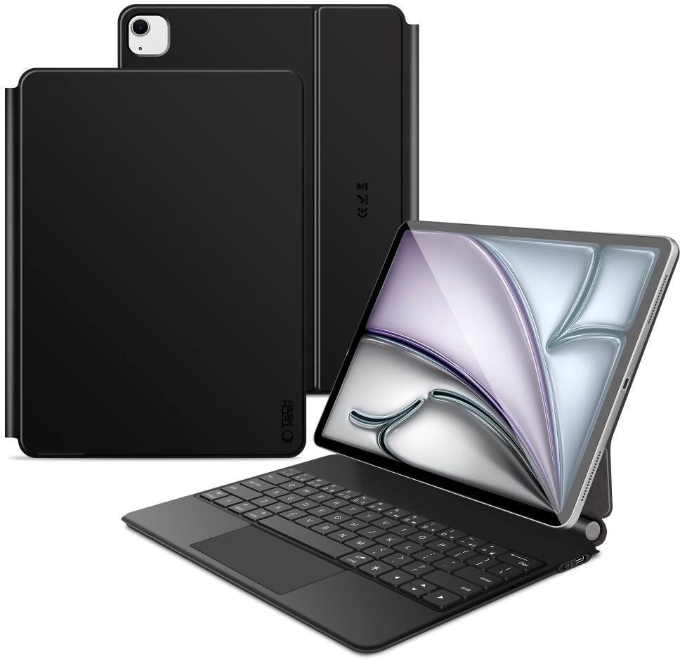 iPad Air 13" (2026 / 2025 / 2024) / Pro 12.9" (2022 / 2021 / 2020) Tech-Protect Keyboardcover  - Engelsk Tastatur - Sort