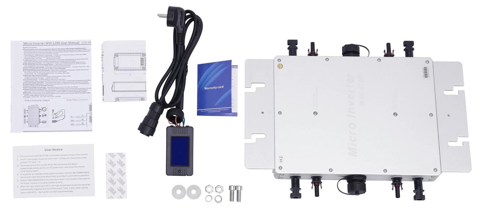 Selius Solar Omvormer Micro Inverter 1200W MPPT Waterdicht IP65 Aluminium