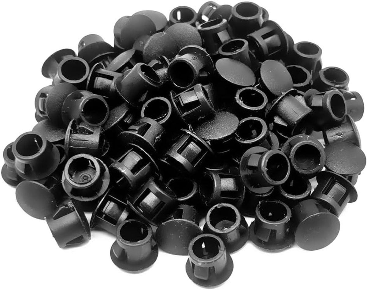 Gatpluggen Plastic Afdekdoppen Buis Zwart - 100 Stuks