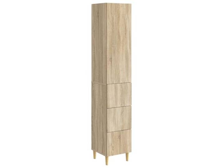 Makastle Highboard Sonoma-Eiche Holzwerkstoff mit Schubladen