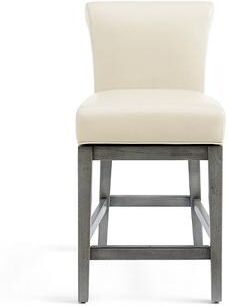 "Corinne Swivel Bar & Counter Stool - Counter Height (24""Seat), Gray Wash, Gray Wash/Marbled Bone/Counter Height - Grandin Road"