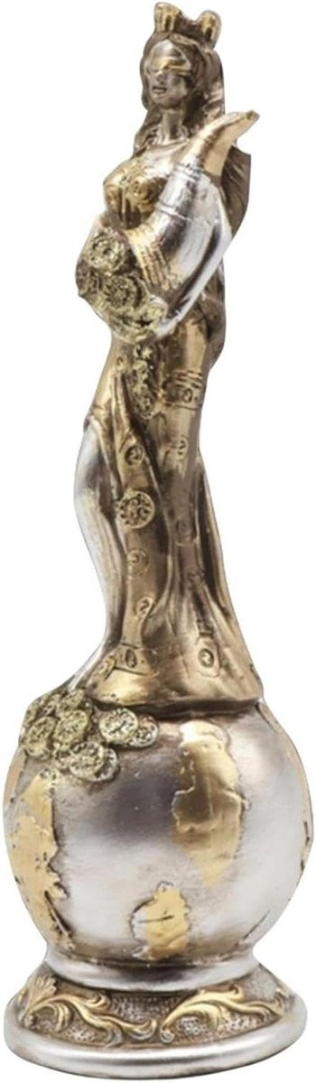 Godin Figurine - Geluk Ornament - Symbolisch Beeldje - Goud - Hoogte: 25 cm