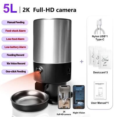 Uplift Picks Furpipi Smart Automatic Cat Feeder With HD Camera And WiFi Control silver (camera)