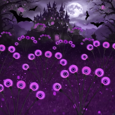 Inspire Picks Solar Eyeball Firefly Garden Lights 6 Head Halloween Solar Stake Lights 6 head purple 2pcs