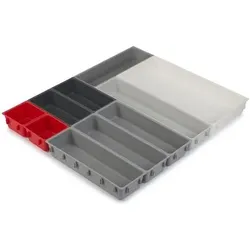 Joseph Joseph Schubladen-Organizer-Set, 10-teilig, Besteckkasten, Grau, Rot