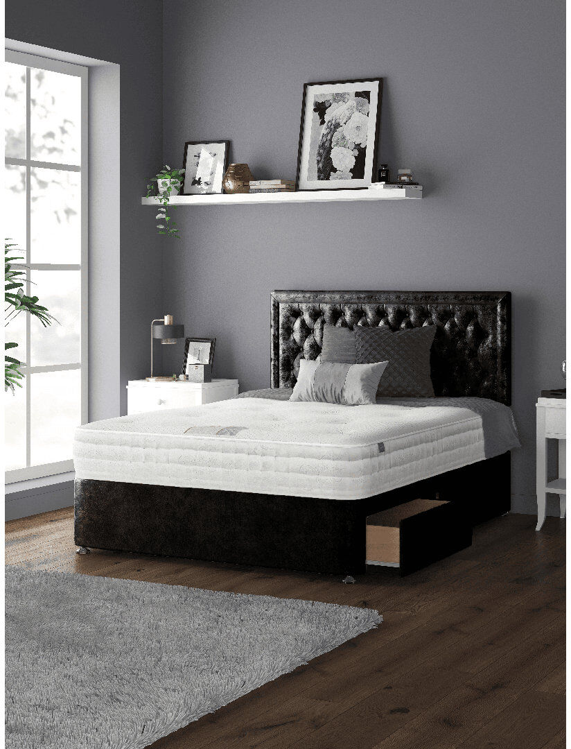 Rosdorf Park Fan Upholstered Drawers Bed Black Single (3')