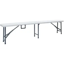 vidaXL Klappbare Gartenbänke 2 Stk. 180 cm HDPE Weiß