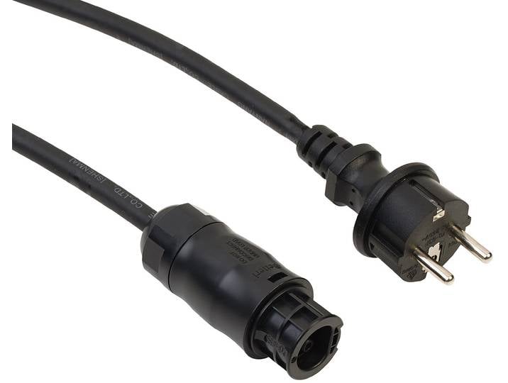 Solar-Einspeise-Kabel Betteri-Buchse auf Schutzkontaktstecker, 4,5 m