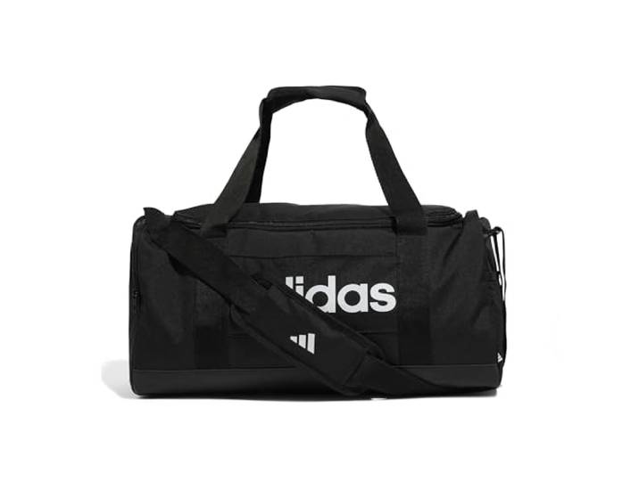 adidas Unisex Essentials Linear Duffel Bag Duffel Bag, Black/Black/White, S