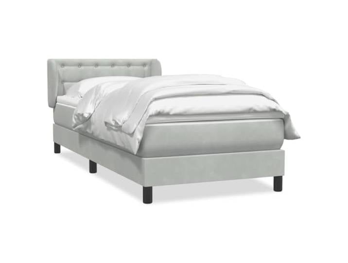 HMDNGOUT Boxspringbett mit Matratze Hellgrau 80x210 cm Samt