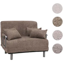 Schlafsessel HWC-K29, Klappsessel Schlafsofa Gästebett, Liegefläche 190x100cm, Stoff Bouclé (500g/m2) ~ hellbraun