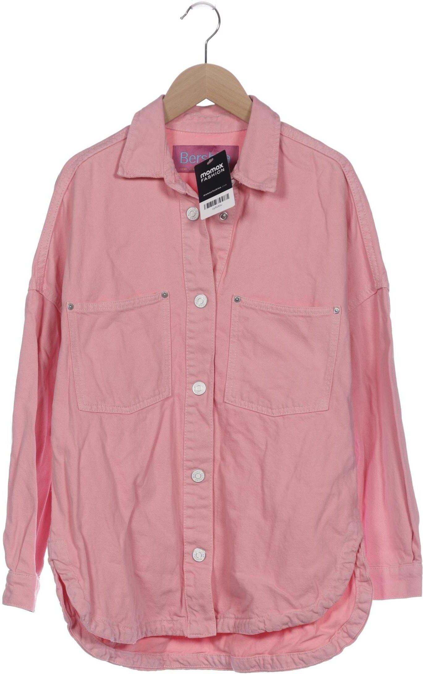bershka Damen Jacke, Pink, Gr. XS, Baumwolle - Second Hand