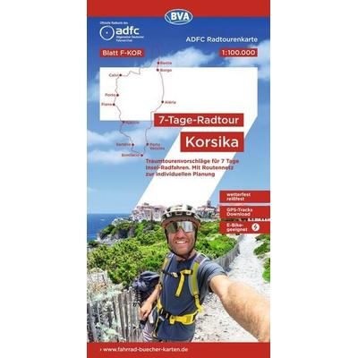 BVA ADFC Radtourenkarte 7-Tage-Radtour Korsika, 1:100.000, Sonstige von , KOMPASS Freytag & Berndt, 978-3-96990-248-6