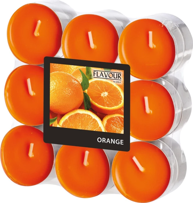FLAVOUR by GALA 18 Teelichter orange Orange
